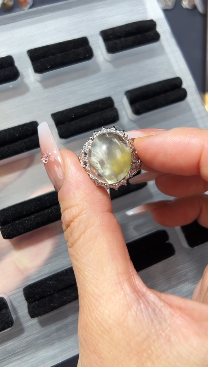 【闪购商品】水晶戒指银S925镶嵌发一（28）