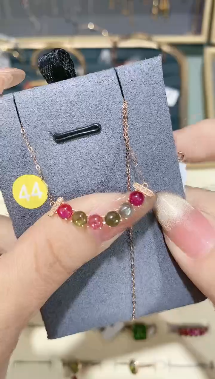 【闪购商品】碧玺颈饰18K金镶嵌项链