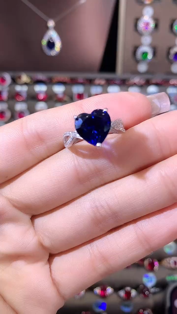 无925银皇家蓝色戒指