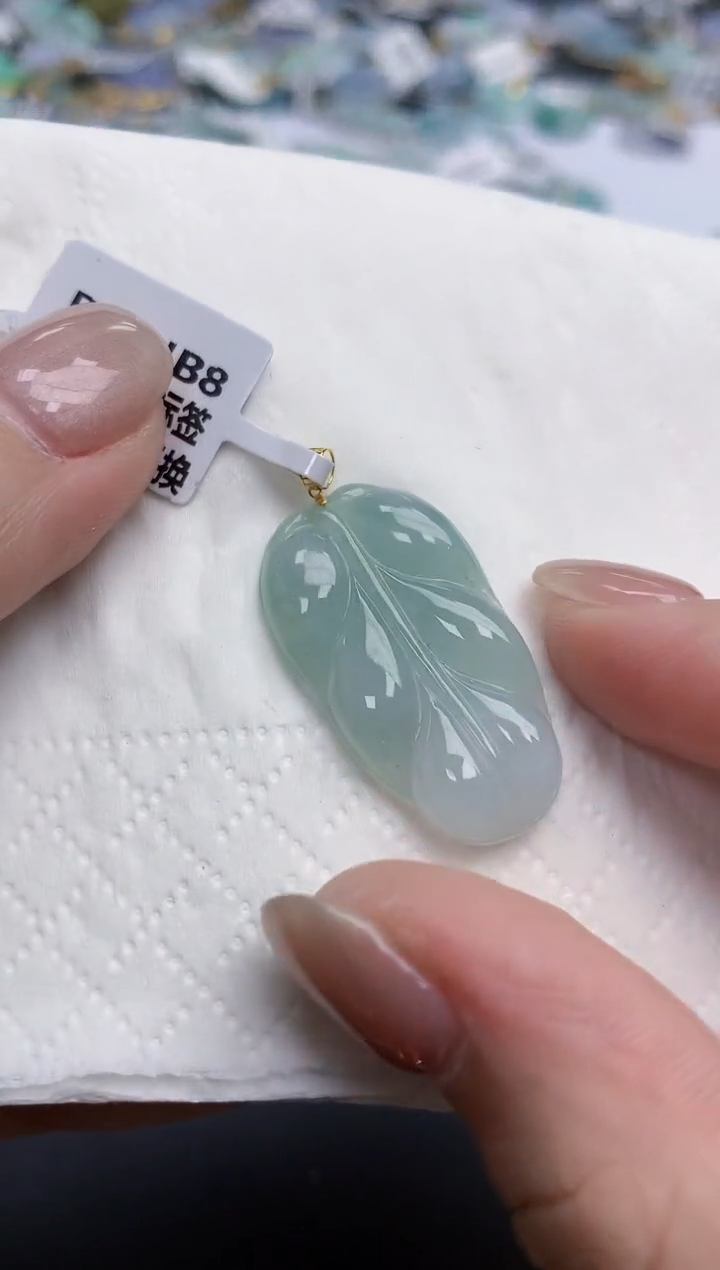 【闪购商品】翡翠颈饰18K金镶嵌天然缅甸翡翠A货