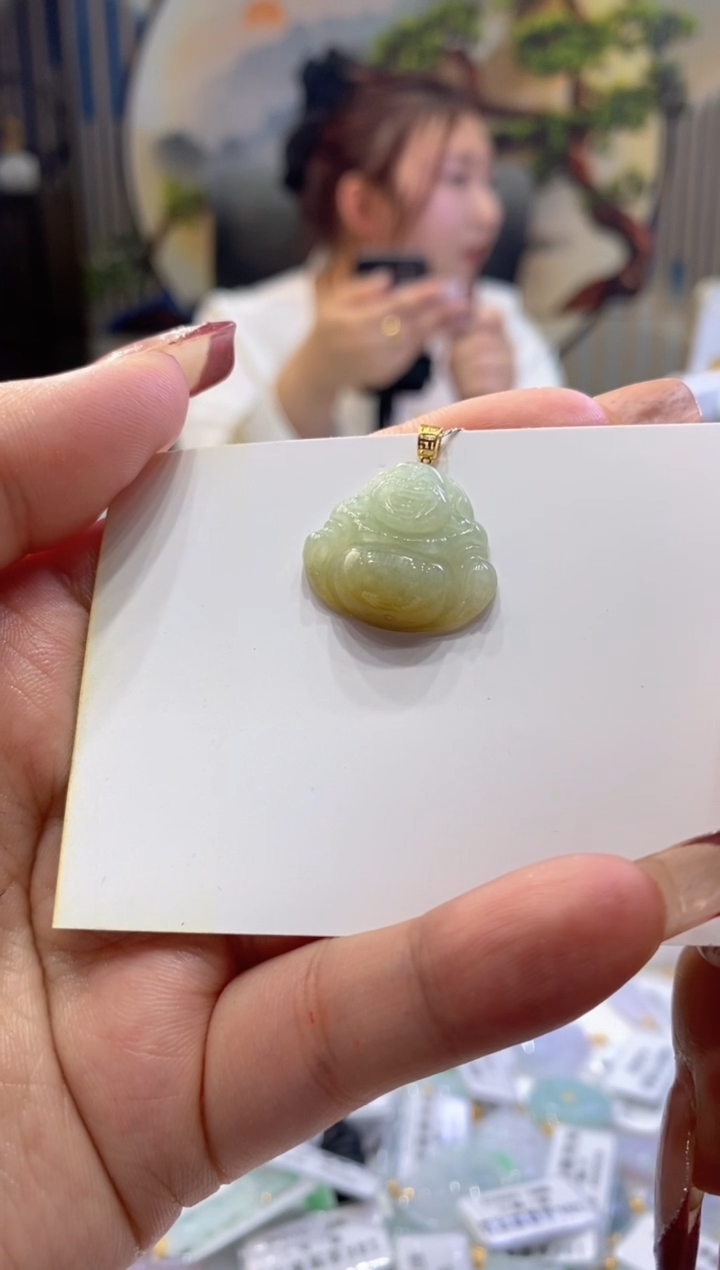 【闪购商品】翡翠吊坠(不含链)18K金镶嵌00008645