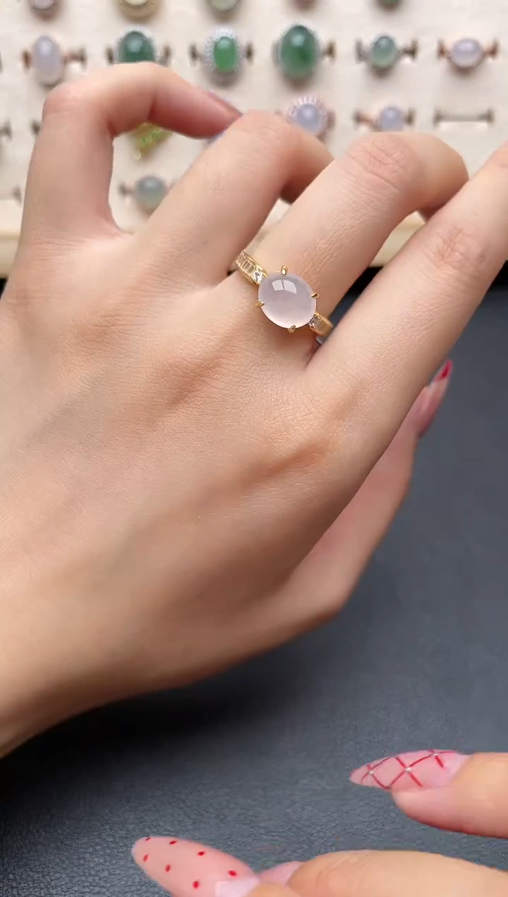 【闪购商品】翡翠戒指银S925镶嵌一物一证一礼盒