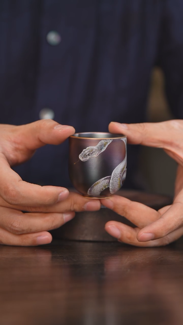 【闪购商品】杯63柴房陶瓷丨窑宝绘画白蛇单杯
