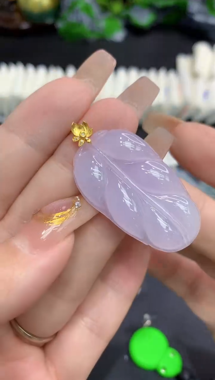 翡翠18K金镶嵌吊坠(不含链)11111