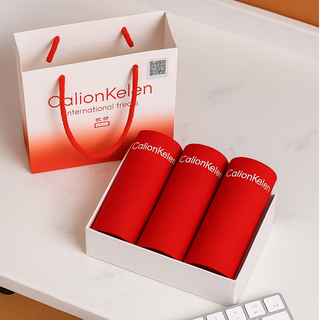 马年男款本命年鸿运大红平角内裤新年元旦喜庆纯棉男士内裤礼盒装