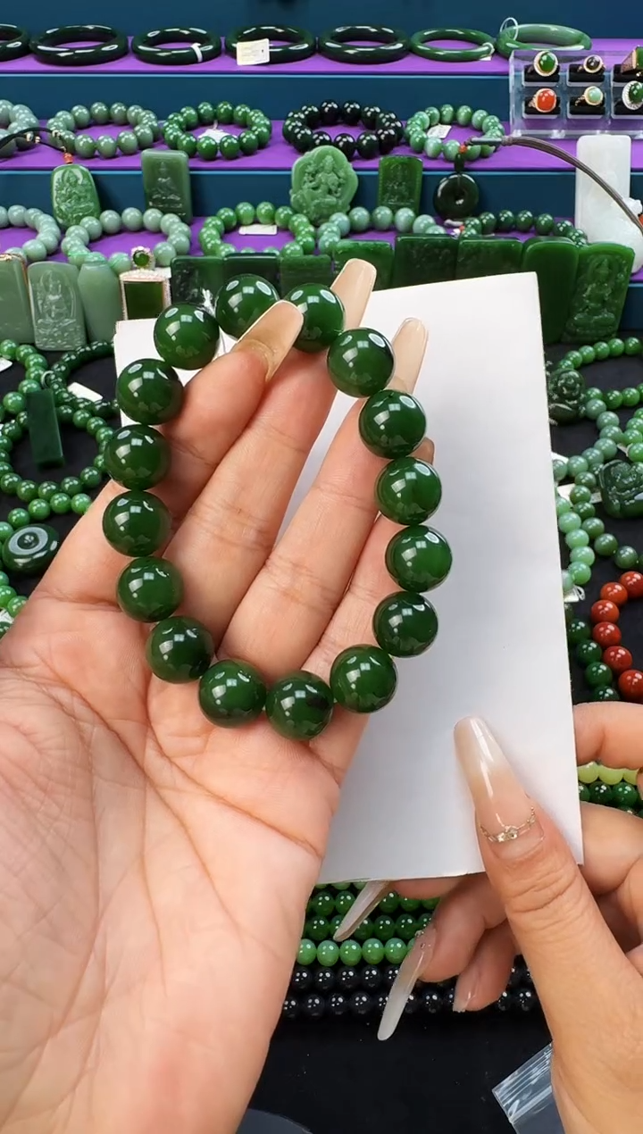 未镶嵌手串和田玉卡13单圈手串