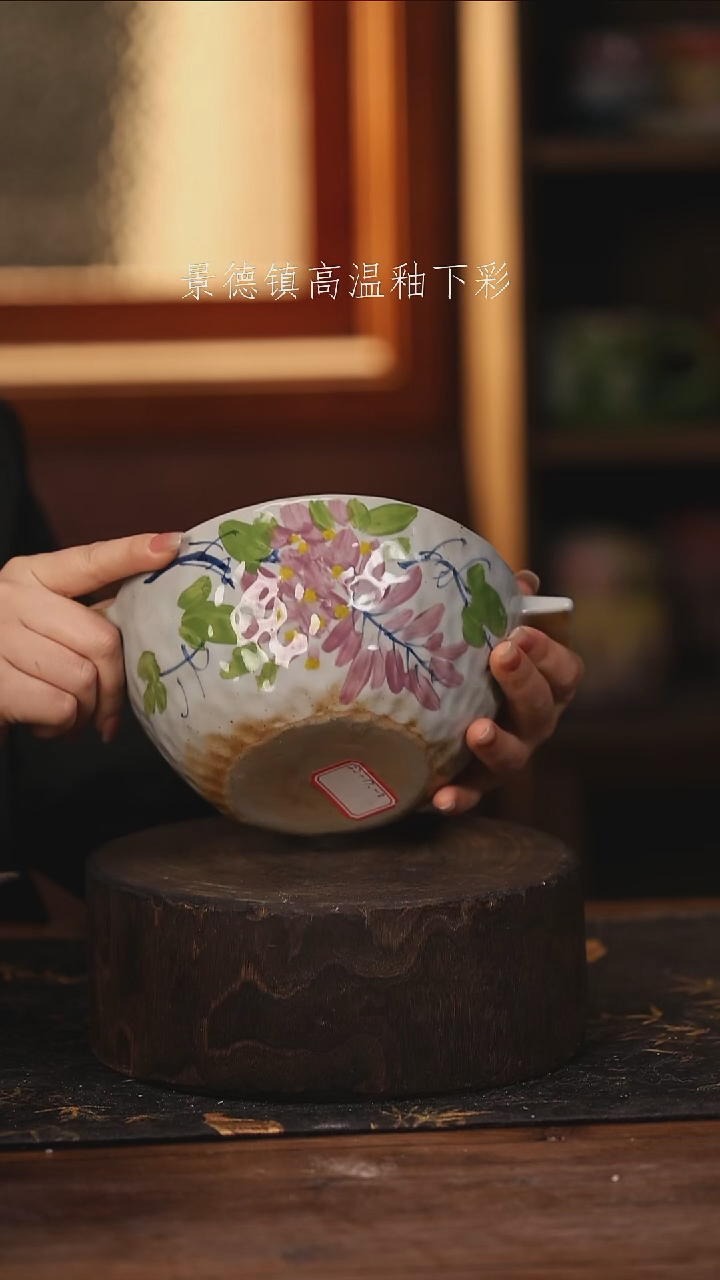 陶瓷景德镇高温釉下手绘陶瓷@L105@