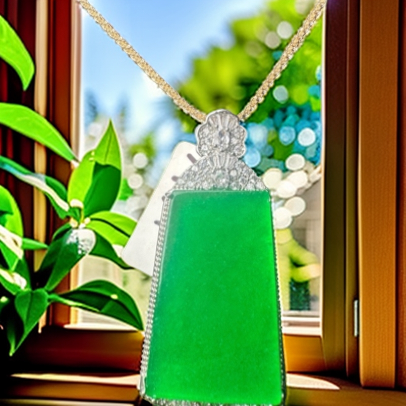 A77绿色无事牌吊坠