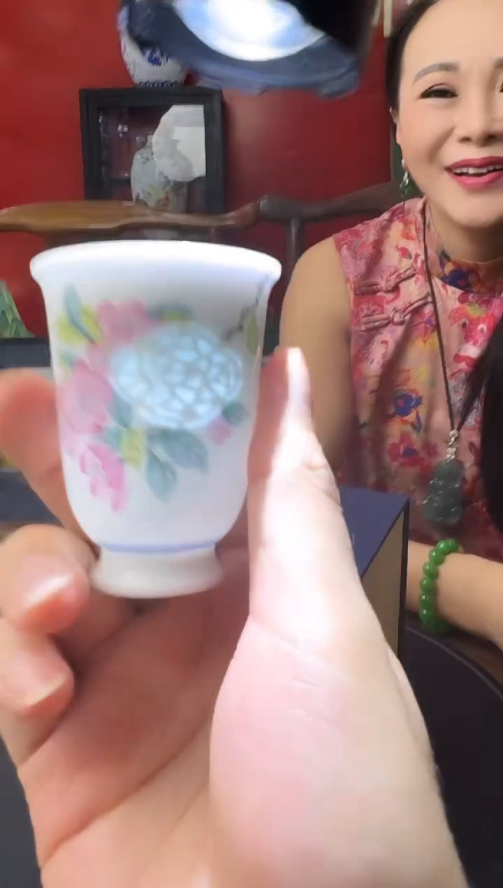 杯子D5/花鸟玲珑杯————————