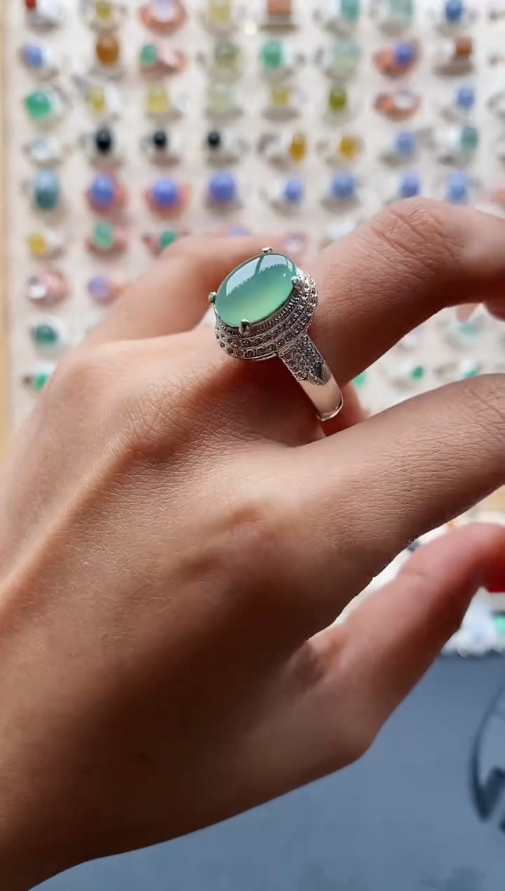 【闪购商品】翡翠戒指未镶嵌缅甸天然A货翡翠333 8+7