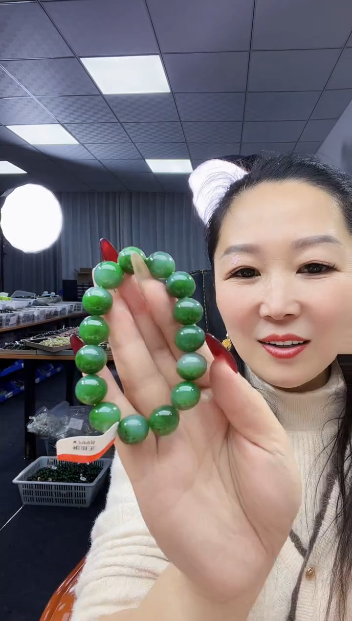 未镶嵌手链和田玉天然和田玉俄粉青带粉绿14