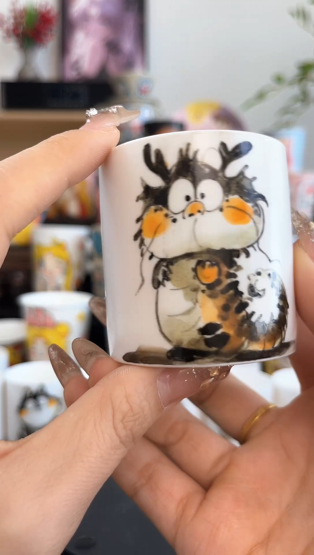 【闪购商品】摆件手工手绘陶瓷小杯杯