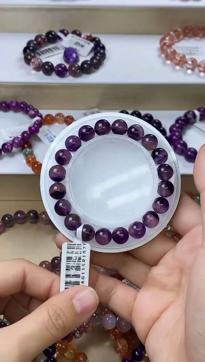 【闪购商品】水晶手链未镶嵌紫超七单圈9m+