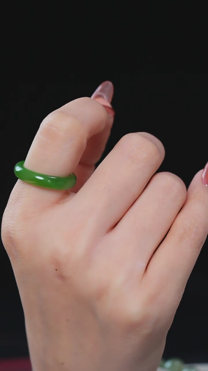 【闪购商品】和田玉戒圈未镶嵌JB02和田玉碧玉戒圈指环