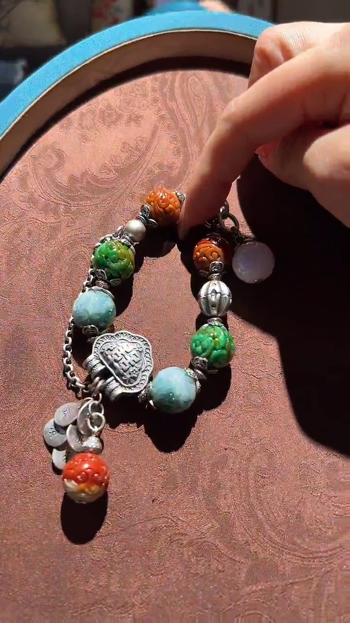 【闪购商品】翡翠手链未镶嵌红翡绿翠 09号