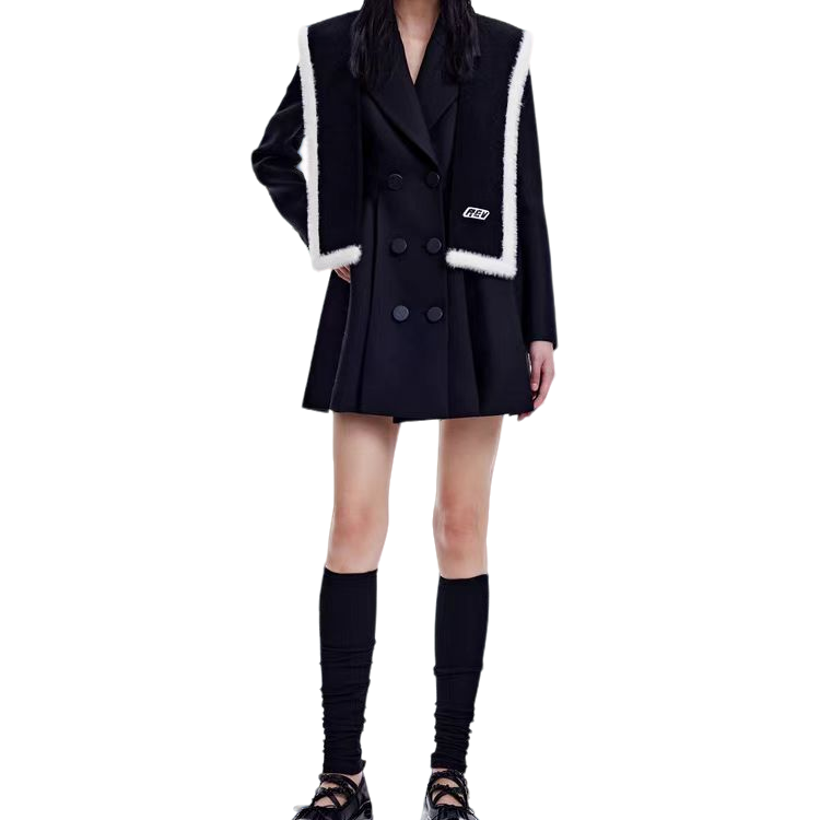 梓琪品牌撤柜秋冬短款黑色学院风休闲女装2025年jk时尚气质百搭