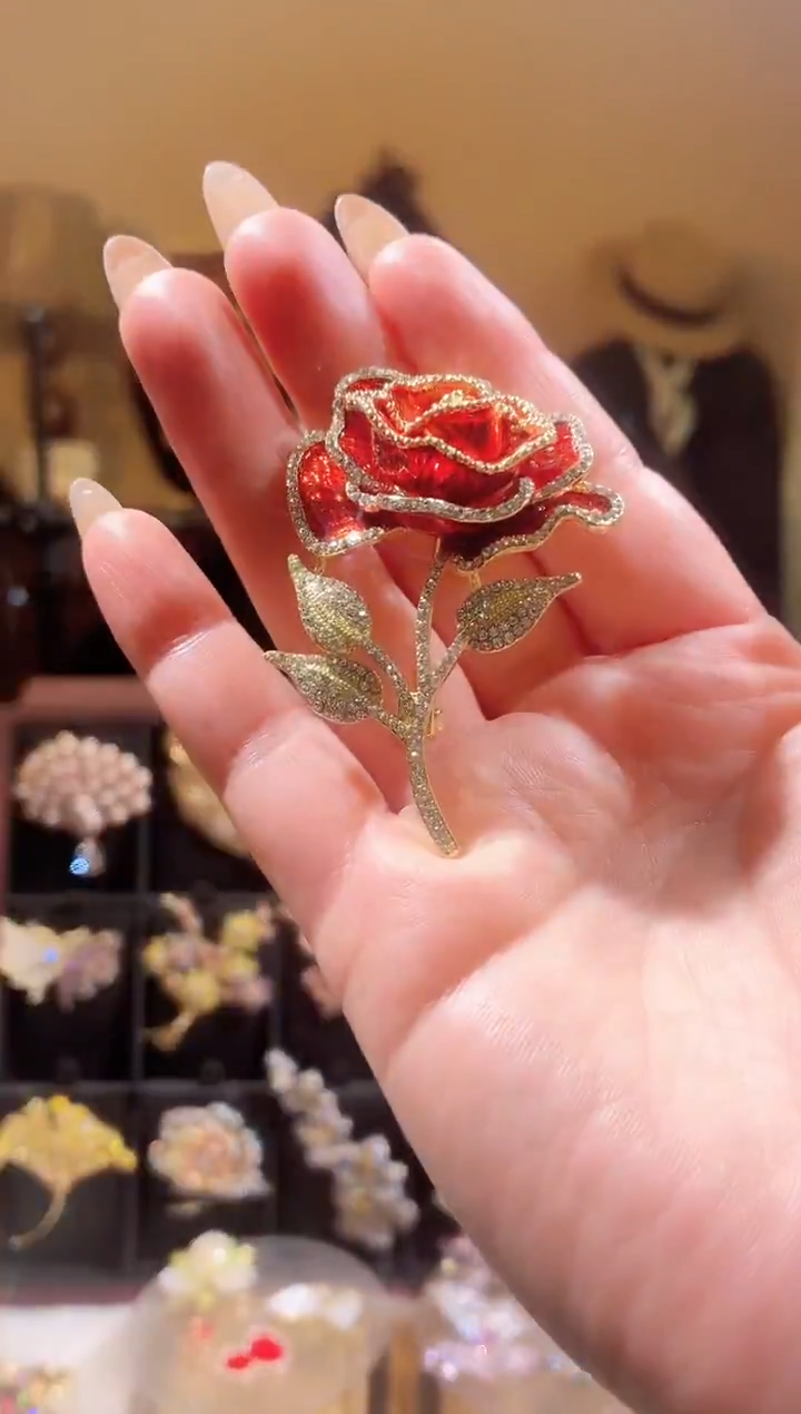 合成立方氧化锆铜合金红色玫瑰