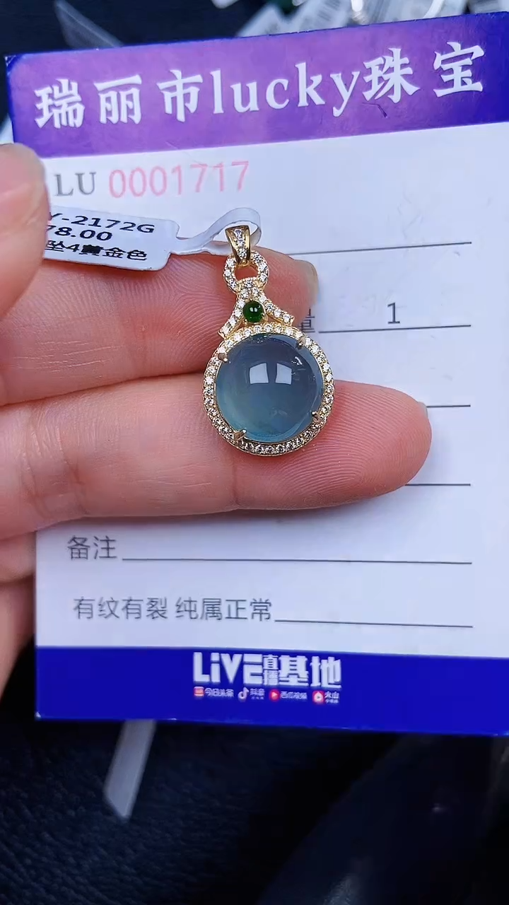 颈饰银S925镶嵌翡翠1717