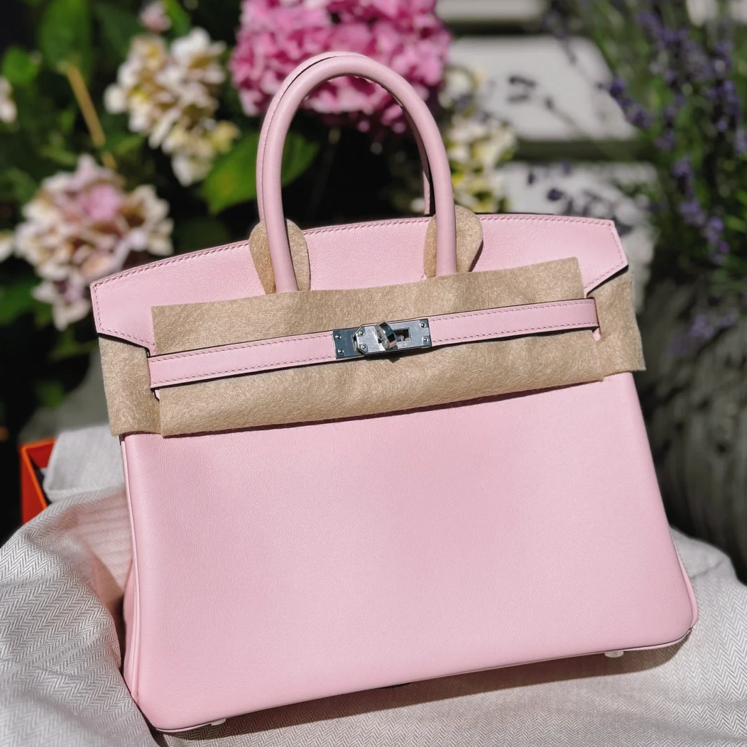 未使用 Hermes/爱马仕 小花6欢 birkin 25 新樱花粉 K 2025 银扣