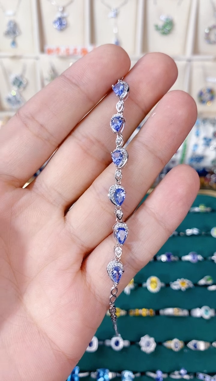 【闪购商品】坦桑石手链银S925镶嵌带证书