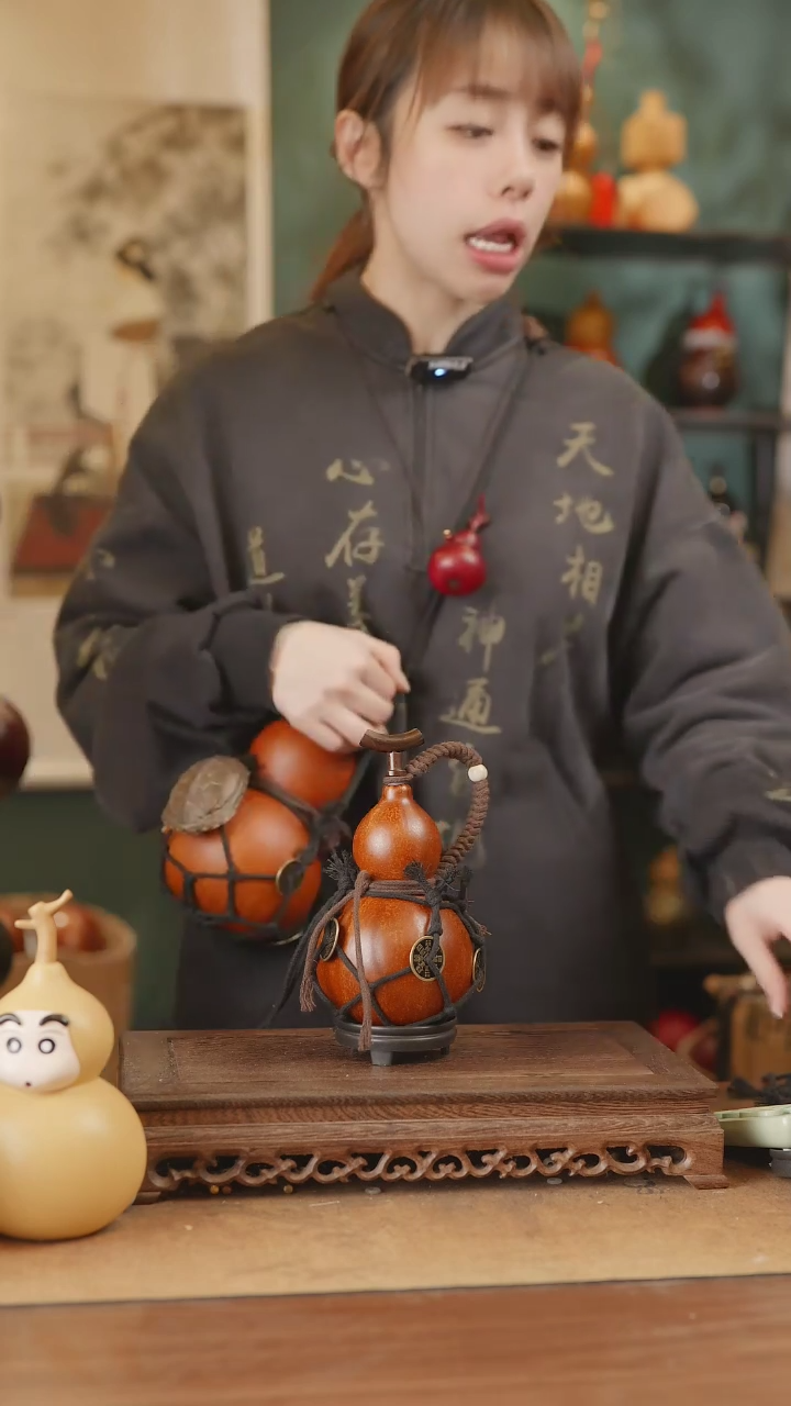 【闪购商品】108号精品天然大漆工艺防渗内胆酒葫芦~