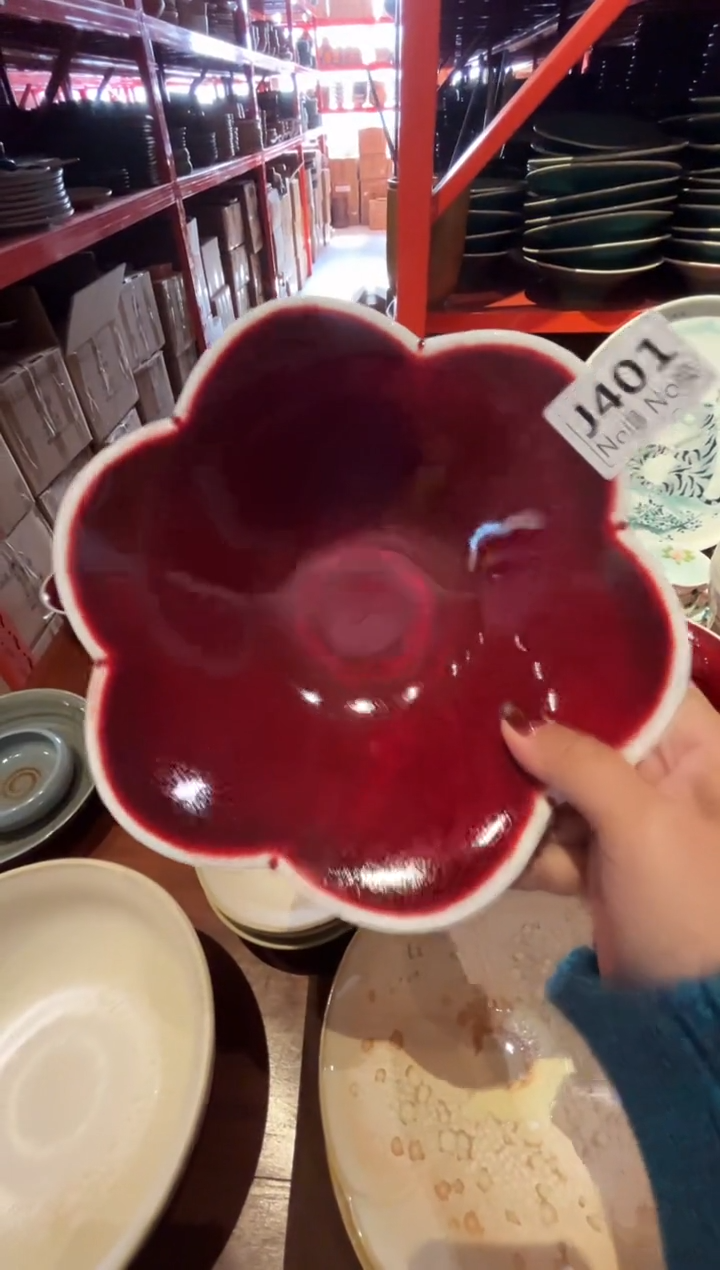 瓷片晴***?j401郎红花朵碗福利