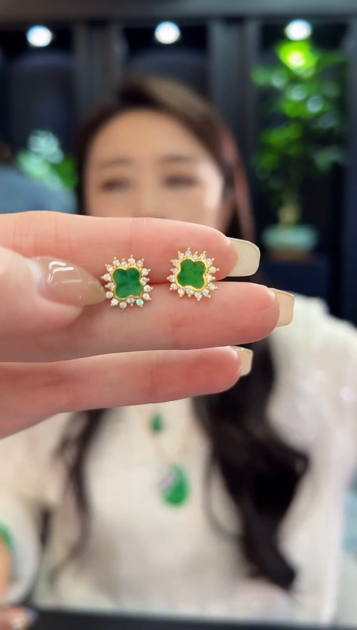 未镶嵌翡翠耳饰9999缅料A货/多样性发货/一件