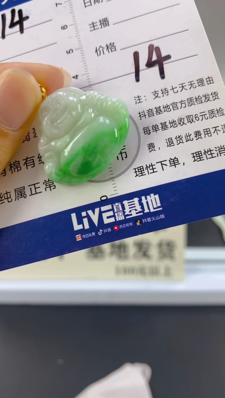 【闪购商品】翡翠颈饰18K金镶嵌天然A货翡翠