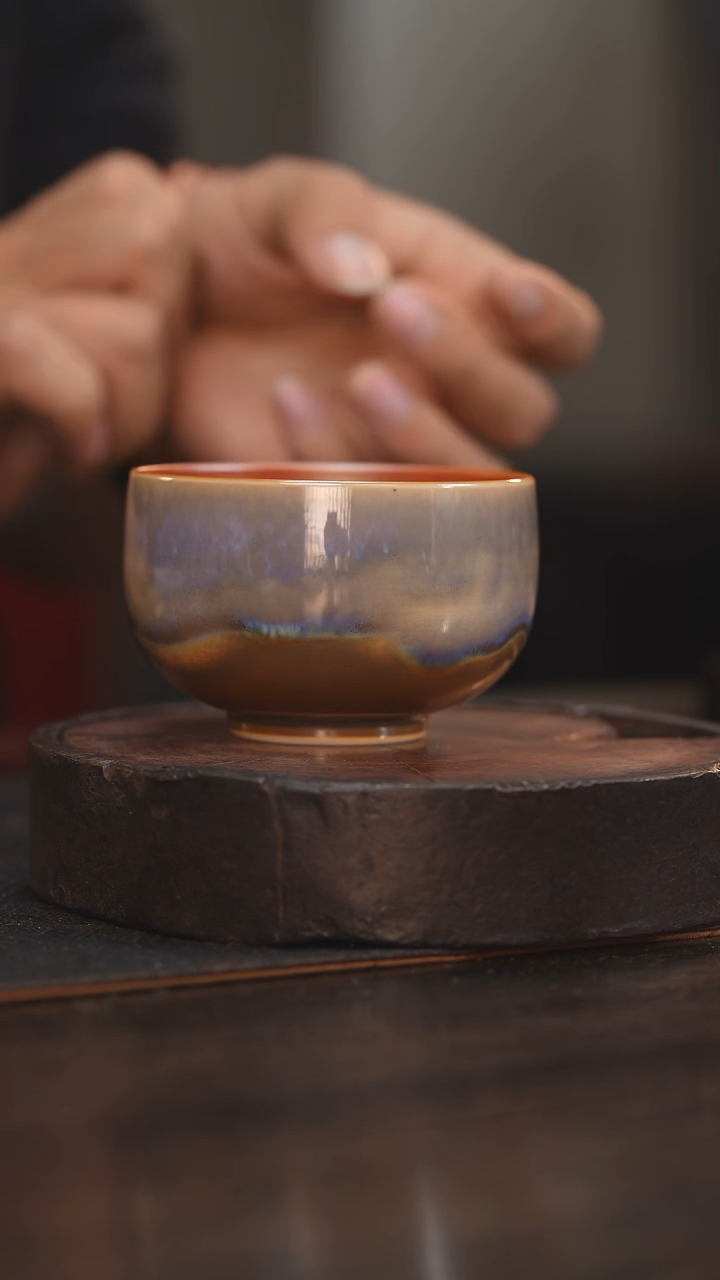 【闪购商品】杯52柴房陶瓷 金红落灰杯