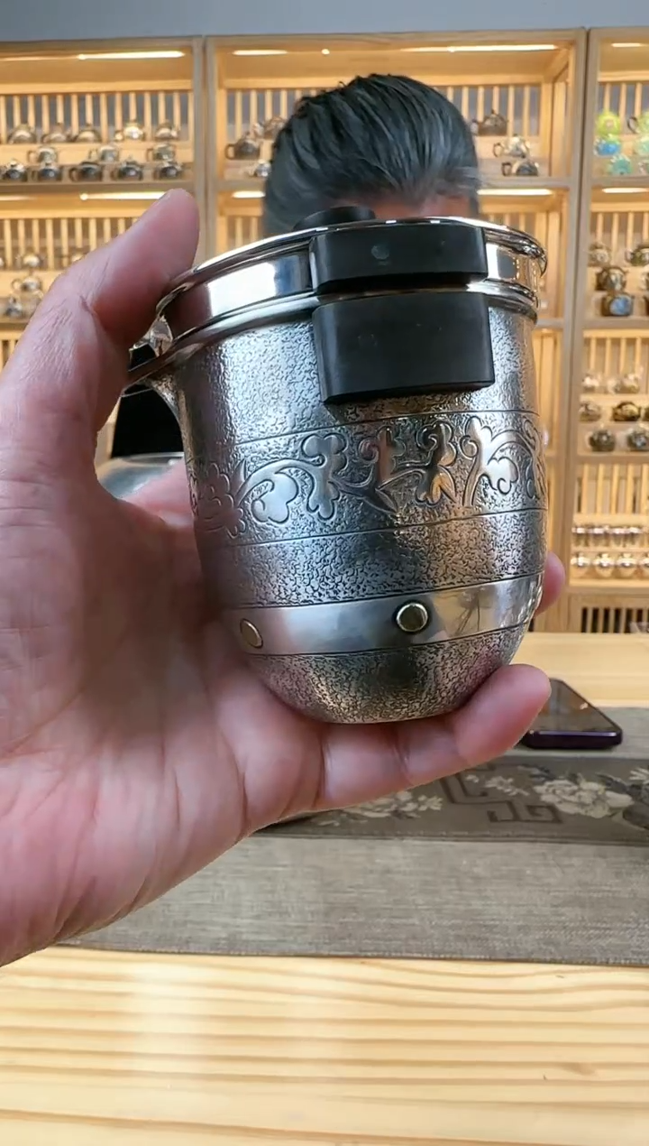 【闪购商品】双层手抓盖碗旅行足银