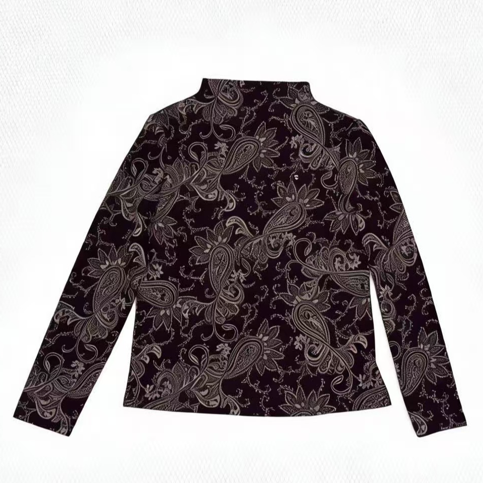 时尚妈妈女装提花保暖常规修身衬衫常规款标准半高领打底衫35055