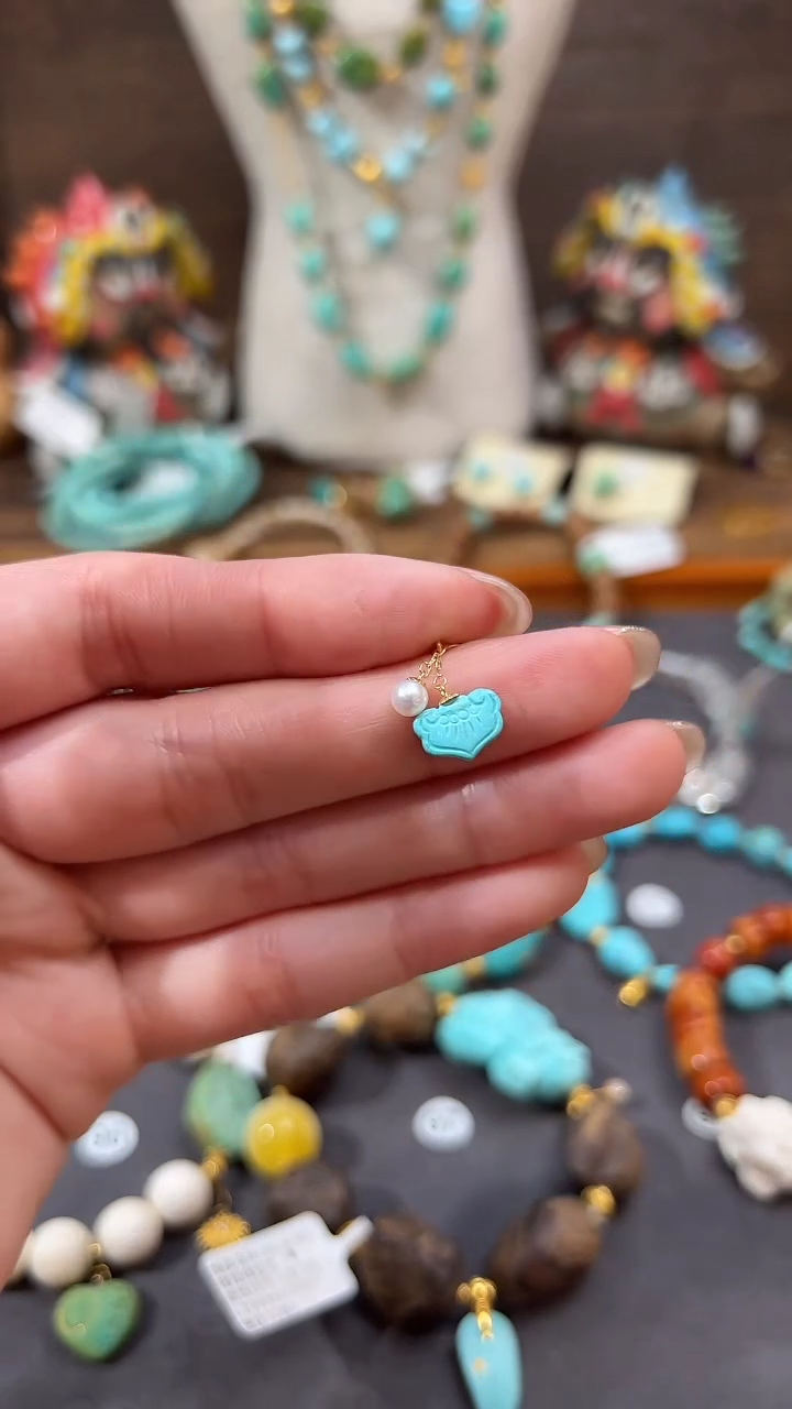 【闪购商品】绿松石提溜18K金镶嵌绿松石提溜