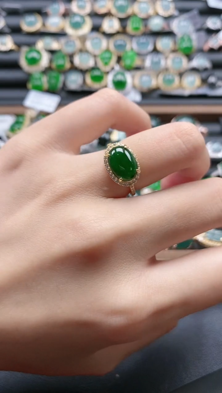 【闪购商品】翡翠戒指银S925镶嵌51511