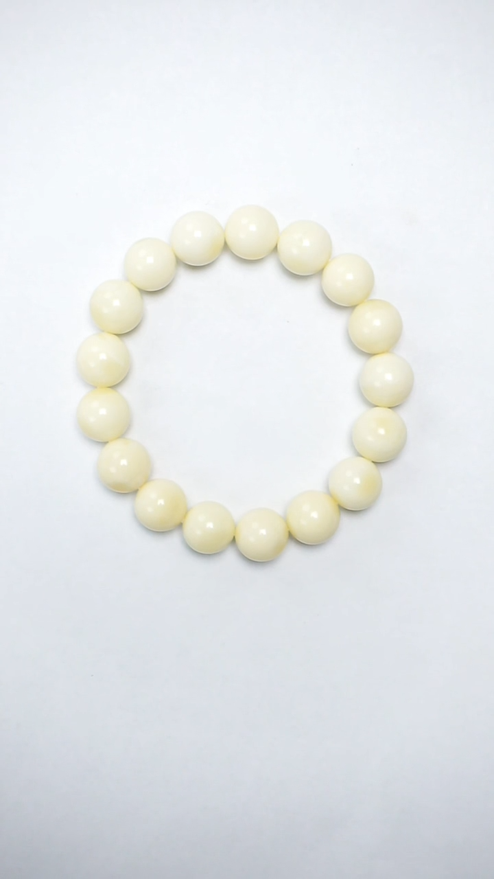【闪购商品】琥珀手链未镶嵌白蜡圆珠素串11mm