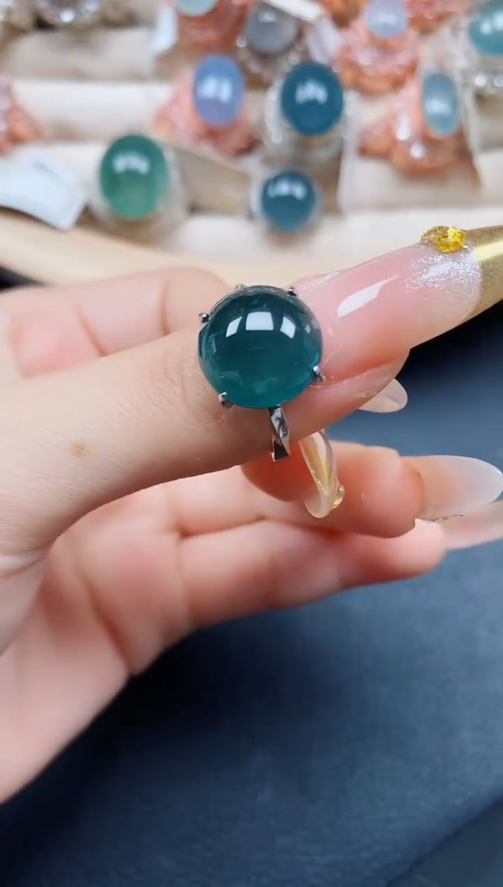 【闪购商品】翡翠戒指银S925镶嵌翡翠