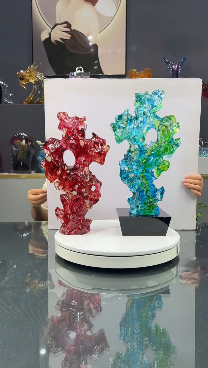 琉璃用****6  水晶琉璃摆件1个2个底座