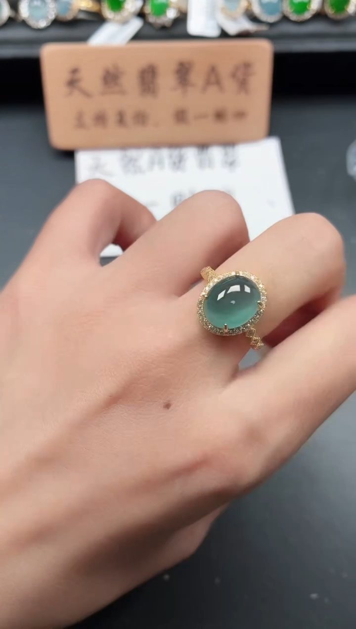 银S925镶嵌戒指翡翠111