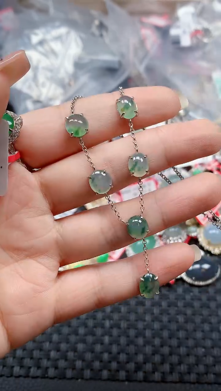 银S925镶嵌戒指翡翠天然A货缅甸翡翠