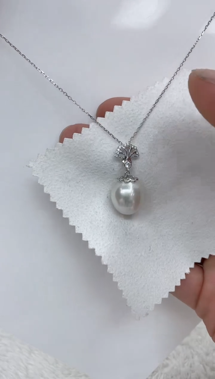 【闪购商品】海水珍珠颈饰银S925镶嵌海水珍珠项链