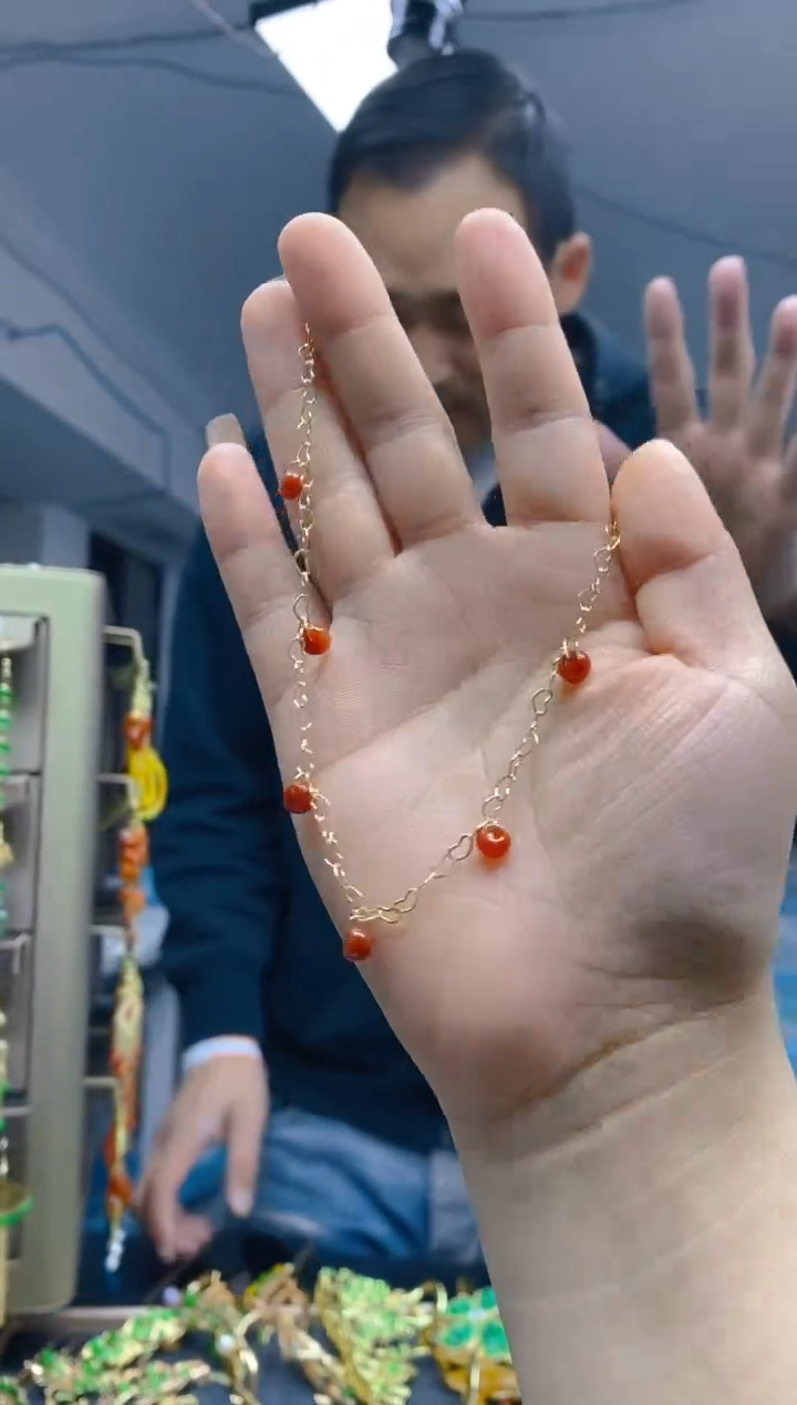 【闪购商品】翡翠耳饰合金067翡翠脚链