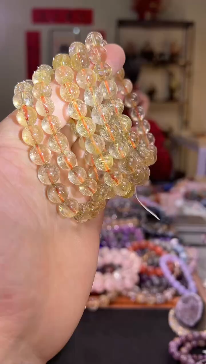 【闪购商品】发晶手串未镶嵌10+mm金发晶手串（多样性发其一）