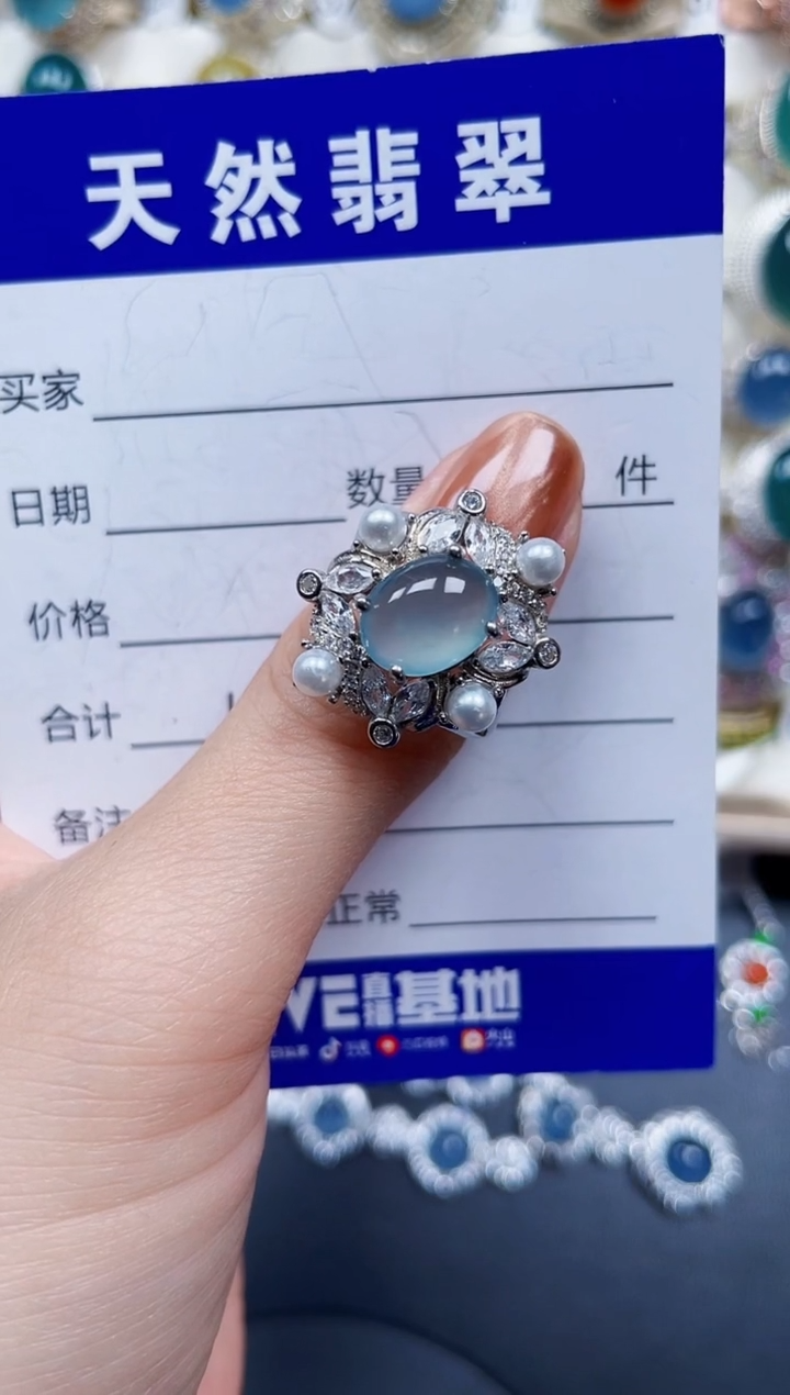 银S925镶嵌戒指翡翠628