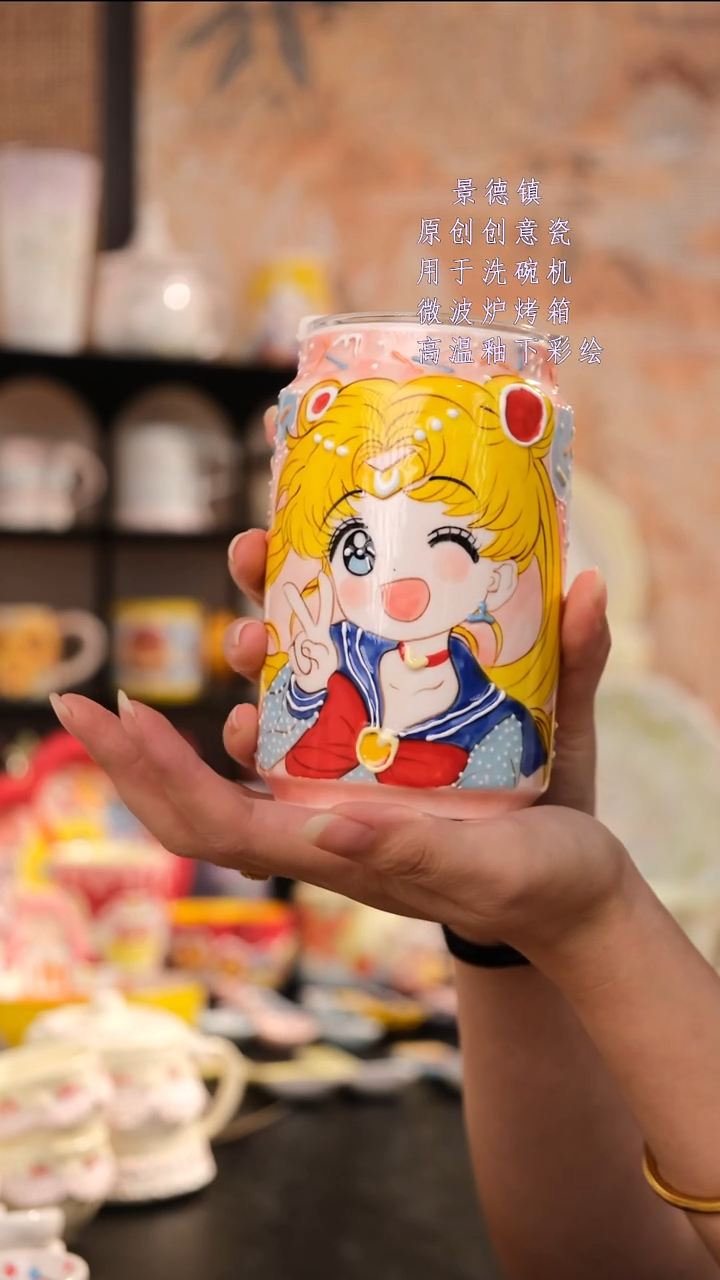 摆件景德镇手工手绘设计师款