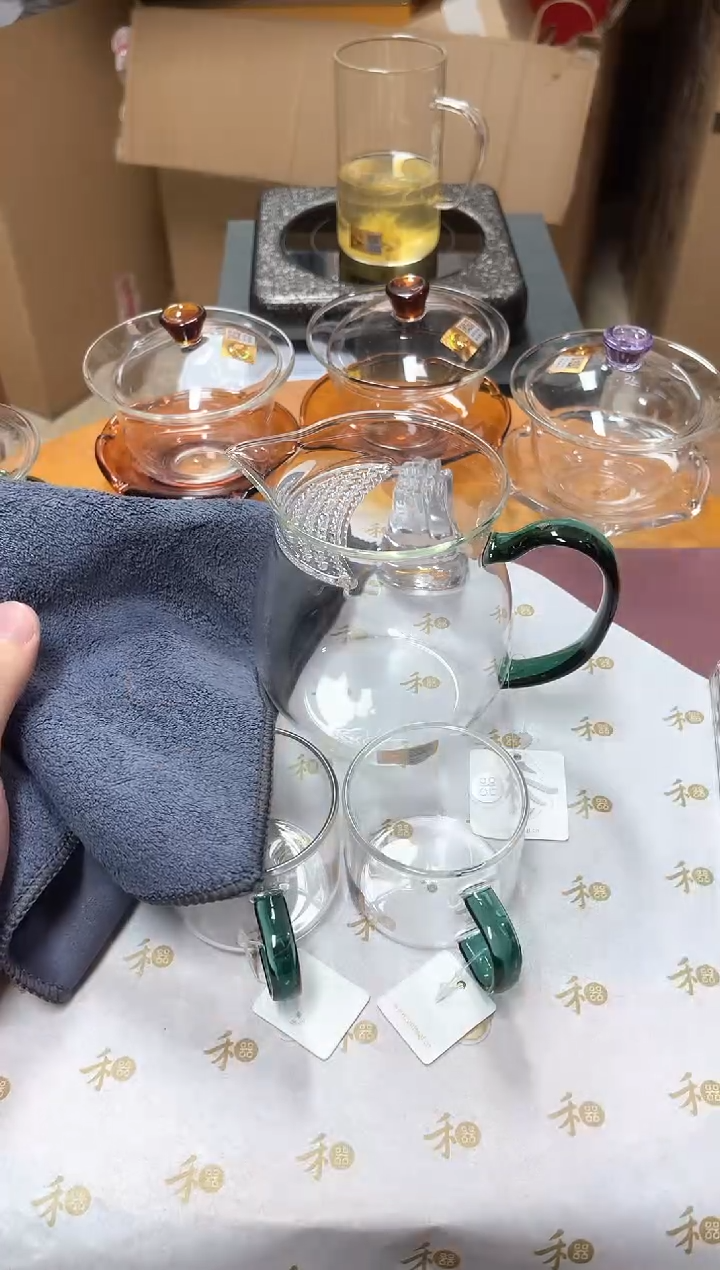 观禄煮茶器墨绿送清禾杯墨绿送匠未茶巾