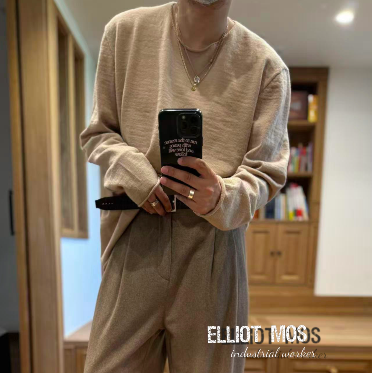 Elliot Mos V叔 散边设计~Wool Sweater 丝光绵羊毛套头毛衣-1456