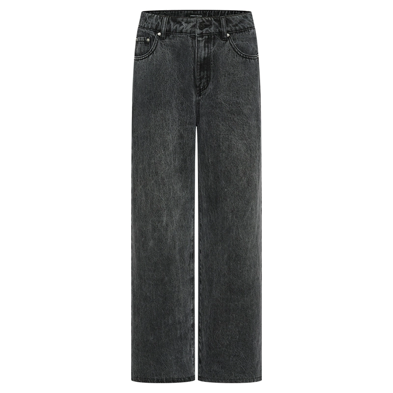UR2025春季新款女装欧若风简约复古休闲百搭牛仔长裤UWM850077#