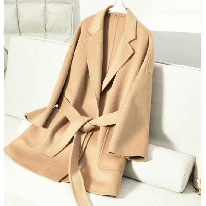 【清仓】秋冬新款中长款修身显瘦羊绒大衣YX010