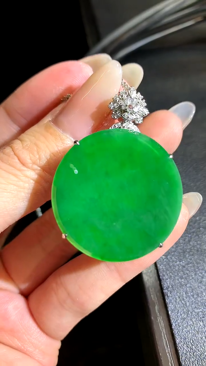 【闪购商品】翡翠吊坠(不含链)18K金镶嵌295-圆牌