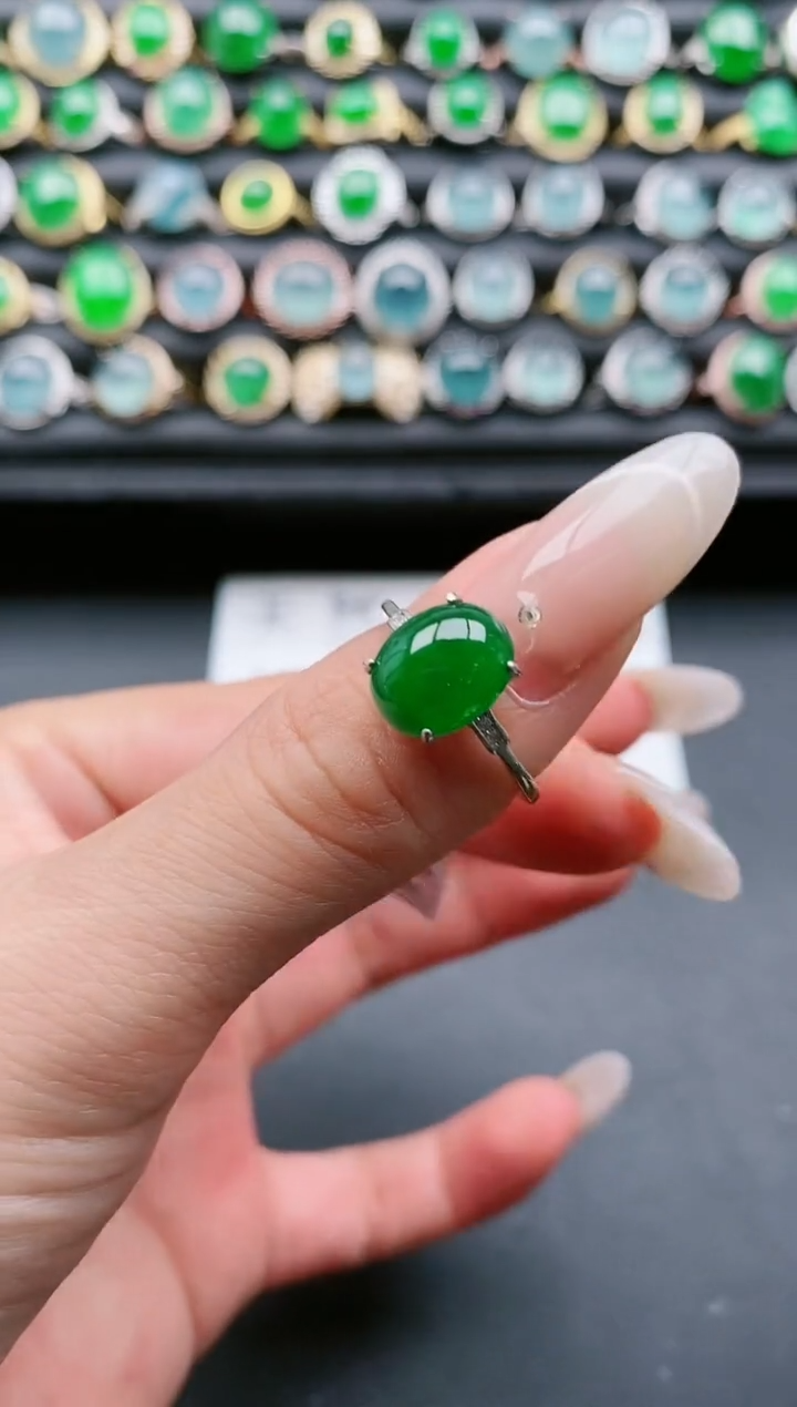 【闪购商品】翡翠戒指银S925镶嵌111111111