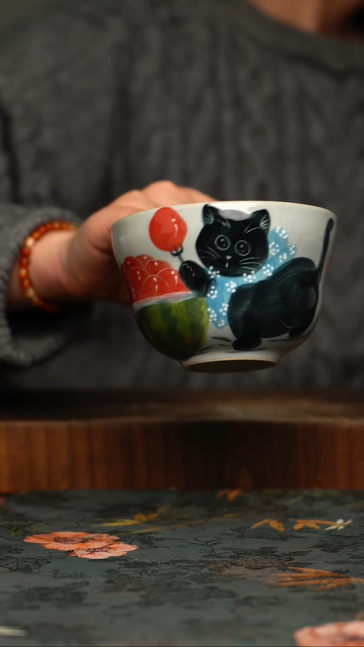 瓷片釉下彩手工手绘同款